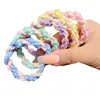 Cuerda Trenzada de Alto Estiramiento Macaron Banda para el Cabello Cuerda para Atar Banda de Goma Duradera Banda para Atar Moño de Cola de Caballo de Niña Cubierta de Cuero