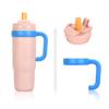 Taza de Hielo Grande de 40 oz con Aspecto Elegante Acero Inoxidable 316 Elegante Taza de Agua Aislada con Asa Taza Portátil con Popote