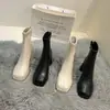 Botas femininas curtas, nova coleção primavera/outono 2026, botas de sola única, botas estilo Martin, bico redondo, com aumento de altura, botas plataforma impermeáveis, botas de salto alto robustas, botas femininas