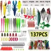 Set de señuelos, señuelo spinnerbait, cebo blando de pez, señuelo de rana, cebo biónico, juego completo de señuelos para pesca