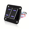 Xinhai Metal Cepillado Luz de Tira Doble Negra Panel de Control de Interruptor de Alimentación para Bus Modificado, Barco con Forma de Yate, RV