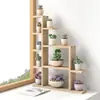Alféizar de Madera Maciza para Ventana Saliente Soporte para Plantas Suculentas, Estante Pequeño de Flores de Múltiples Niveles para Escritorio de Sala de Estar Interior, Estante para Macetas de Balcón, Estante de Almacenamiento Chunjiang