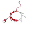 Nuevo Pulsera de Abalorios Rojos Estilo Chino Estilo Nacional Pulsera con Borla Femenina Nicho Pulsera Explosiva Pulsera con Sensación Fresca Antigua