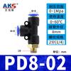 Tubo de Ar Rápido Conector Rápido de Cilindro Lado Pd Pb Rosca de Três Vias Positiva Px-Aks Aix Ph Rosca Sextavada Externa