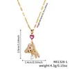 Collar Colgante de Oso con Forma de Corazón de Circonita Sintética Nuevo, Lindo y Divertido de Moxi Cadena para Clavícula Moda de Nicho al por Mayor