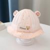 Sombrero de verano con estampado de oso de lunares para bebé, gorro de pescador con dibujos animados para niños de 3 a 12 meses.