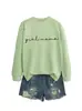 Amazon eBay sitio independiente casual cómoda simple mujer niña mama fuente sudadera manga larga transfronterizo