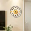 Relógio de parede criativo estilo cartoon, de alta qualidade, para uso doméstico, adequado para salas de estar, operação silenciosa, sem necessidade de furar, disponível para atacado e compra em grande quantidade para restaurantes
