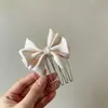 Pente invertido requintado e fofo para penteados estilo princesa, presilhas laterais para cabelo para mulheres, acessórios de cabelo com laço estilo coreano e presilhas de cabelo da moda para estilizar e arrumar fios soltos