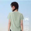 Camiseta de running transfronteriza para mujer, fresca y de secado rápido, ropa de yoga y fitness, top deportivo de manga corta, talla grande para mujeres de talla grande, verano 2026