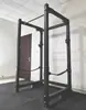 Rack de Agachamento Dobrável e Rack de Supino com Tubo Quadrado de 75mm (Gancho de Barra com Rolo, Proteção de Cinto de Tração)