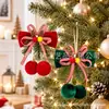 Nuevo Adorno de Bola Flocada Navideña con Lazo y Colgante de Piña y Hojas de Pino Decoración de Árbol de Navidad Bola Colgante Decoración de Ventana Festiva