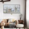 Esquina de CampoSeine Pintura Abstracta Estilo Vintage para Sala de Estar Pintura para Entrada de Hotel Arte para Villa Pintura Decorativa Hecho a Medida