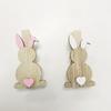 Clip de madera de conejo y huevo de Pascua colgante de conejo blanco rosa clip de madera 4.8cm marco de fotos clip de conejo