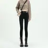 Jeans Negros Pequeños Estilo Americano para Mujer Moda Otoño e Invierno 2024 Nuevos Versátiles Ajustados Ceñidos Tipo Lápiz