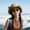 Sombrero de Vaquero Occidental para Mujer Verano 2026 Estilo Nuevo Protección Solar Protector Solar Turismo de Xinjiang Pastizales Sichuan-Tíbet Senderismo Sombrero de Pescador