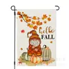 Bandera de Jardín de Elfo de Calabaza y Hoja de Arce de Acción de Gracias Transfronteriza Fondo de Otoño Bandera Decorativa Bandera Colgante para Jardín Exterior
