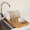 Estante de Platos de Madera para Cocina Transfronterizo Estante de Almacenamiento de Platos para Cocina Multiusos Móvil Estante de Ajuste de Bambú y Madera