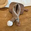 Bufanda de Punto Cruz con Forma de Corazón para Niños y Niñas, Calentador de Cuello de Lana Tejida para Bebé, Resistente al Viento y Cálido para Otoño e Invierno, de Moda