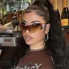 Gafas de Sol Retro Europeas y Americanas Incrustadas de Diamantes, Gafas de Sol Hot Girl Vintage Y2K del Milenio, Gafas de Sol Deportivas Futuristas de Tecnología Transfronterizas