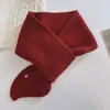 Bufanda Cruzada 100% Lana Pura Forma de Esquina de Antorcha para Mujeres Lana de Alta Calidad Versión Física Bufanda Corta de Invierno
