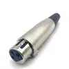 Plug de Áudio para Desktop XLR de 3 Pinos Fêmea com Carcaça de Plástico