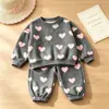 Conjunto de Sudadera con Capucha de Estrellas Unisex para Niños de Primavera y Otoño Estilo Coreano Conjunto de Dos Piezas de Pantalones de Manga Larga para Bebé Conjunto Deportivo Casual para Niños