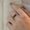 Anillo Casual de Primavera y Verano Nuevo para Mujer Estilo Frío Ins Simple de Alta Gama Colorido Turmalina Aleación Anillo Abierto Pequeño