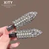 Pinza para el pelo brillante de estilo coreano de alta gama con pedrería, Pinza de moda para flequillo y laterales, Pinza de presión versátil sin costuras, Pinza de pico de pato para mujer