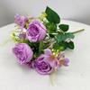 Ramo de peonías de simulación, adornos de escritorio, decoraciones de mesa, flores de seda para bodas, flores falsas al por mayor