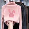 Blusa de base para meninas, nova coleção outono/inverno 2026, estilosa e moderna, feita de material macio tipo fleece, blusa casual com gola semi-alta para crianças e bebês, moda infantil