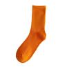 Calcetines de colores de primavera y otoño para mujer, calcetines de algodón de color caramelo a la moda hasta media pantorrilla, medias de algodón negras, blancas y grises para otoño e invierno, al por mayor