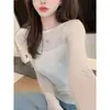 Suéter de Lã Tricotado de Manga Longa para Mulheres, Nova Moda Primavera 2025, Estilo Puro Desejo, Versátil, Slim-Fit, Top que Reduz a Idade