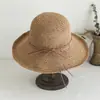 Sombrero de Paja para Mujer Verano Fresco Protector Solar Artístico Sombrero de Sol Coreano Playa Marítima Sombrero de Viaje Todo Fósforo Sombrero de Sol