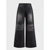 Tamanho europeu [Masculino Transfronteiriço] Calça jeans preta masculina não elástica estilo rua com detalhes brilhantes, adequada para todas as estações