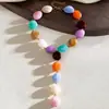 Collar de cuentas geométricas degradado colorido transfronterizo europeo y americano, cadena para la clavícula estilo resort de playa, joyería de lujo ligero de alta gama al por mayor