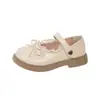 Zapatos de princesa de cuero para niñas, colección otoño 2026, estilo infantil con lazo, planos negros de inspiración británica, para actuaciones de niñas pequeñas