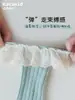 Calcetines de algodón de grado A para niños de primavera y otoño seleccionados cuidadosamente, calcetines de encaje de color liso para niñas hasta la mitad de la pantorrilla, calcetines para bebé, calcetines de princesa con volantes para bebé