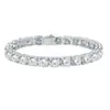 Pulsera de Cadena de Tenis de Plata 925 con Moissanita Transfronteriza para Mujer, Popular en Europa y América, Estilo Ins a la Moda, Lujo Ligero, Joyería de Alta Gama