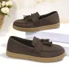 Zapatos mocasines vintage desgastados al por mayor transfronterizos para mujer, zapatos planos nuevos, slip-ons de cuero suave, zapatos pequeños de cuero estilo británico