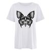 Roupas femininas soltas estilo retrô europeu e americano roupas femininas estampa de planta flor Margarida estrela camiseta de manga curta Gola redonda
