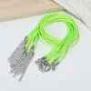 Collar de Cuerda de Hilo de Cera Coreano Colorido de 45 cm Accesorios para Joyería DIY Cuerda de Cuero Negro Broche de Langosta Cordón para Colgante de Cuerda de Cuero Encera