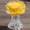 Portavelas de Vidrio Transparente Alto Amarillo Lotus Rojo Mantequilla Sin Humo Sin Cera Resistente a Altas Temperaturas Fabricante Doméstico
