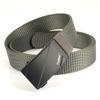 Cinturón táctico con hebilla automática de aleación informal para exteriores para hombre, cinturón de jeans tejido de nailon sin dientes, de generación en generación