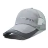 Gorra de béisbol de secado rápido para hombres de mediana edad y ancianos, gorra de malla para deportes al aire libre, letra pequeña, casual, protector solar, visera, gorra de secado rápido