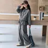 Ropa para niños, conjunto de abrigo para niñas, atuendo de otoño, nuevo conjunto de dos piezas estilo coreano 2026 para niños mayores, conjunto de falda y pantalones de otoño