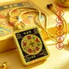 Matriz Maestro de la Fortuna Atrae Riqueza de Todas las Direcciones, Caja Gahu Estilo Chino Tradicional Colgante de Collar Recomendado Thangka, Estilo de Cinco Direcciones de Xizang