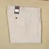 Calça Casual Solta de Perna Reta com Uma Prega para Homens, Estilo Fino para Primavera e Verão, Calça Masculina de Algodão Penteado com Elastano, Calça Longa Versátil para Trabalho e Dia a Dia