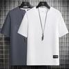 Camiseta Masculina de Manga Curta Verão Fina Seda Gelada 2024 Nova Moda Solta Meia-manga Moda Marca Ins Versátil Top