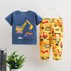 Conjunto de ropa para el hogar delgada transfronteriza de manga corta y pantalones, combinación de ropa interior para niños grandes, fabricantes de ropa para niños, una generación de cabello